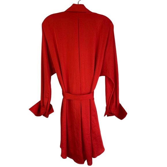 BCBG Maxazria Diane Red Shirt Dress Size S Long Sleeve NWT $248 - Picture 7 of 15